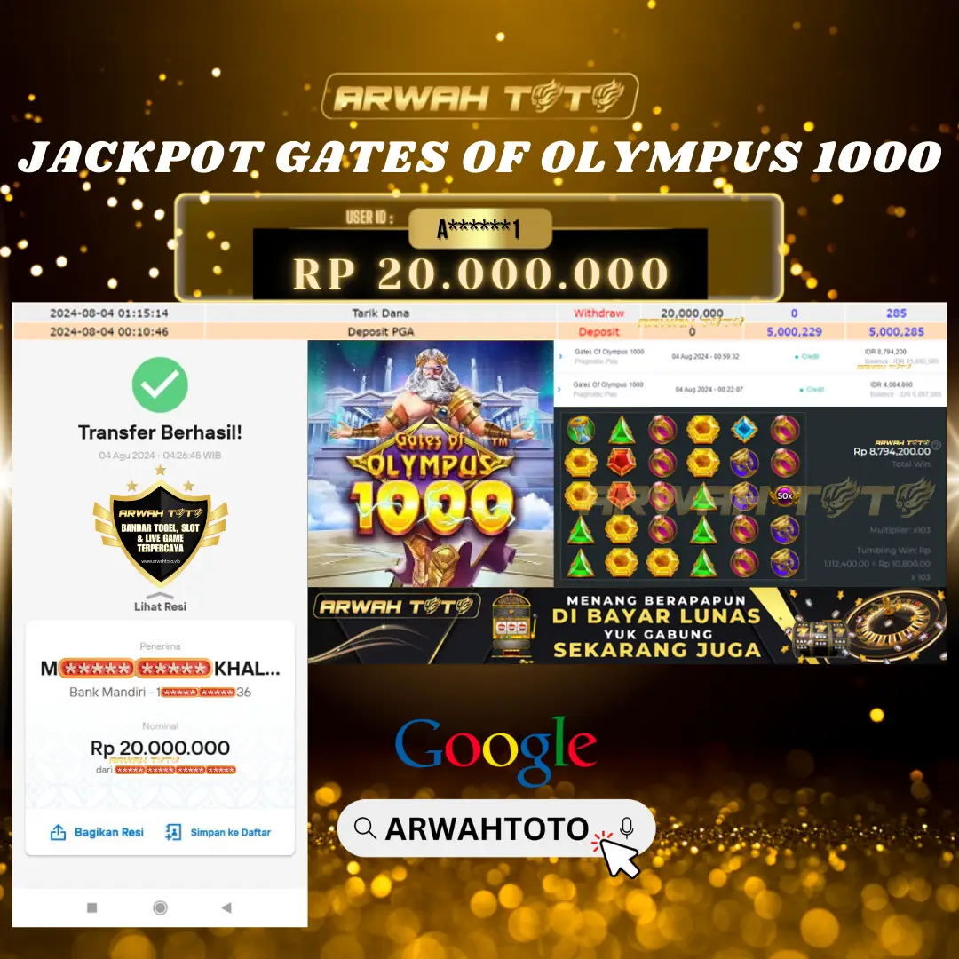 ARWAH TOTO JP DIBAYAR LUNAS Jackpot SLOT GAMES Withdraw Berhasil Rp 20.000.000