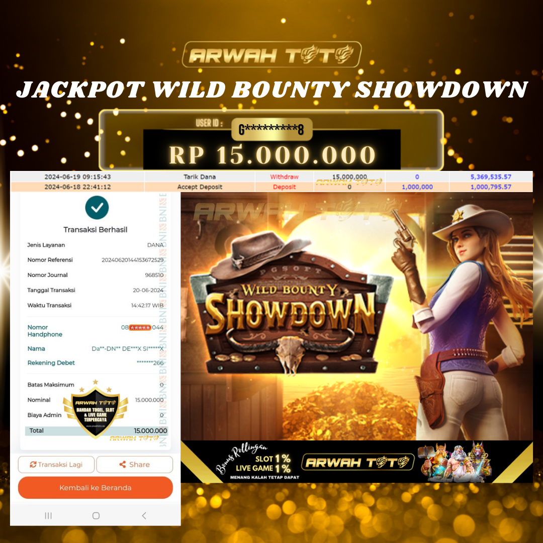 ARWAH TOTO JP DIBAYAR LUNAS Jackpot SLOT GAMES Withdraw Berhasil Rp 15.000.000